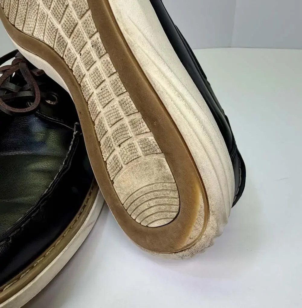 Nautica‎ Men's Moc Toe Boat Shoes with White Sole Size 9.5 Man-made Material